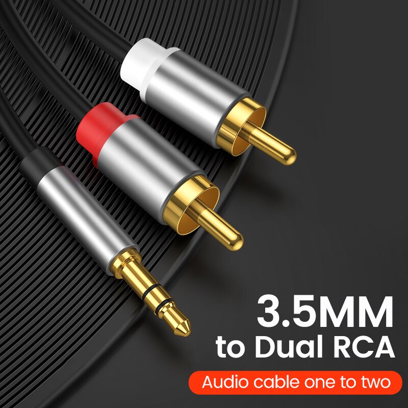 RCA ̺  3.5-RCA  ̺ 3.5mm -2RCA  й Aux ̺, DVD  TV PC Ŀ ̾ ڵ